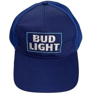 Bud Light Embroidered Hat Adjustable Blue Strapback HitWear 6 Panel